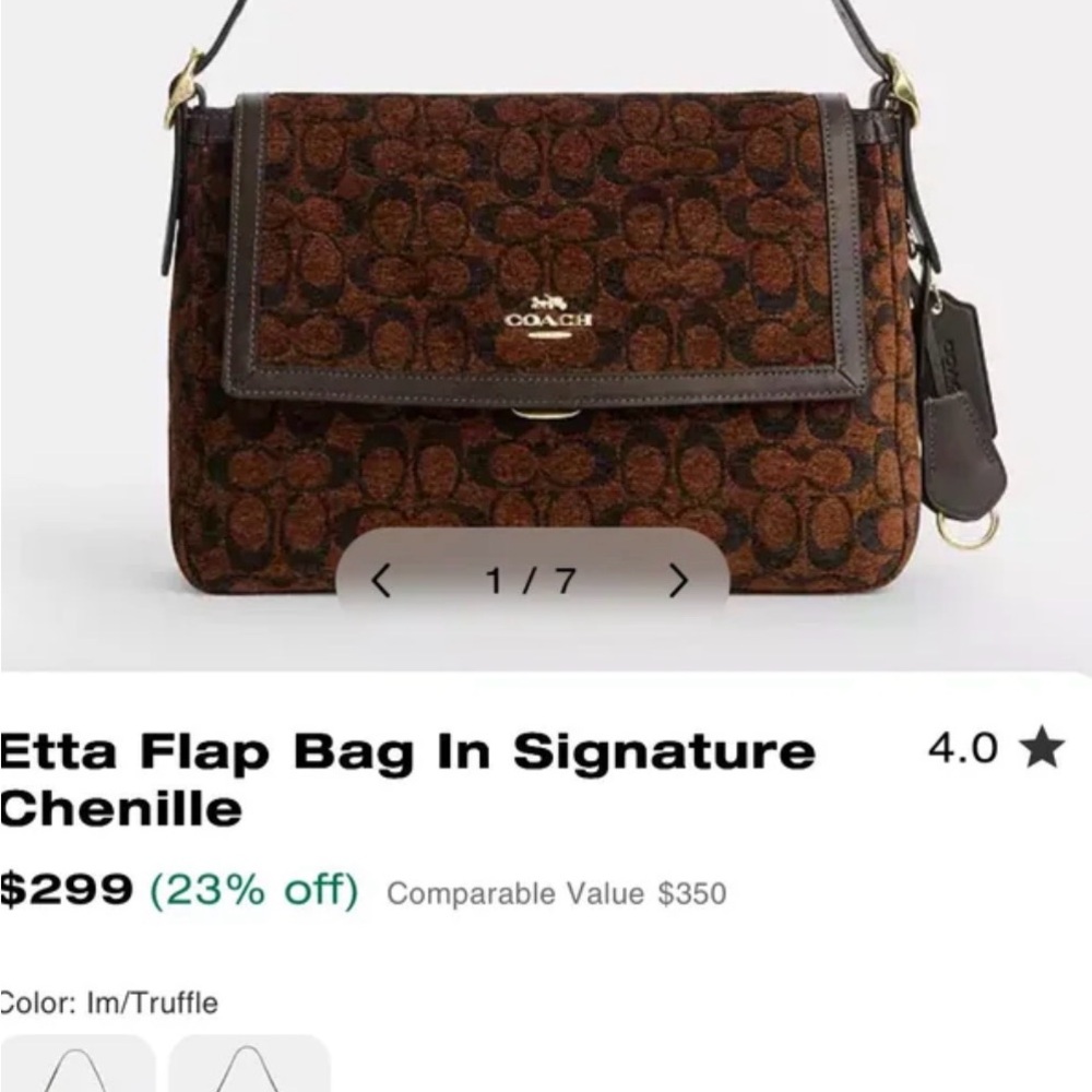 Coach Truffle Signature Chenille Shoulder Bag